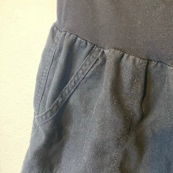 Cisono Maternity Black Linen Blend Shorts Size Medium - Picture 2 of 6